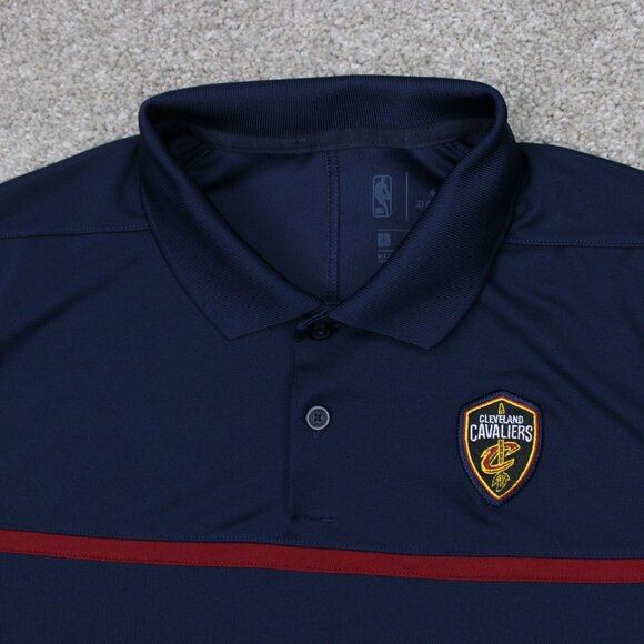 Nike Cleveland Cavaliers Polo Shirt Mens Medium Blue Dri-Fit NBA S/S Pullover - Picture 6 of 14